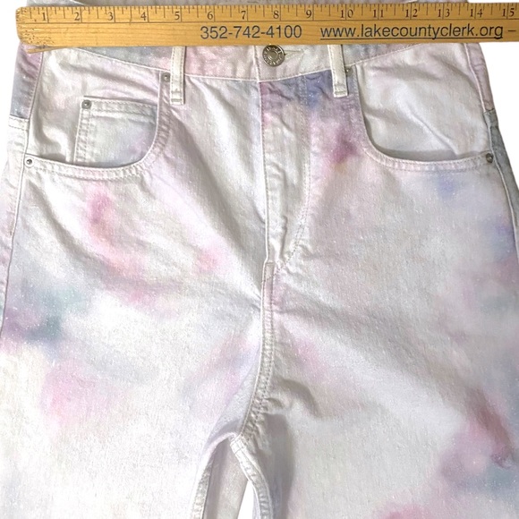 Isabel Marant Étoile Tie-Dye High Waisted Jeans Denim Pastel Cotton Batik - Picture 13 of 16